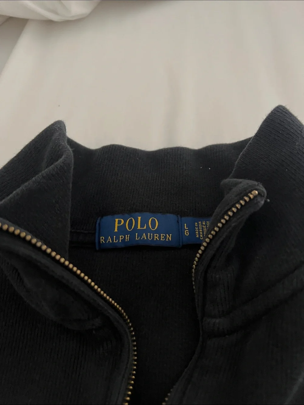 Polo by Ralph Lauren Black Half-Zip Fleece Pullover with Pony Logo